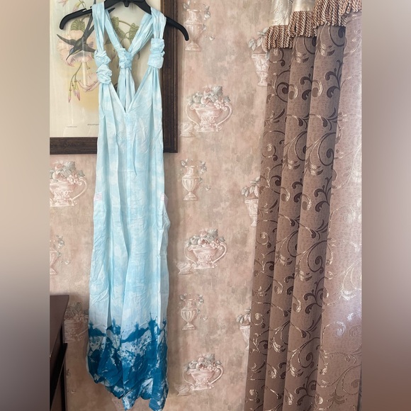 FREE PEOPLE BEACH BREAK JUMPSUIT ONSIE MEDIUM AND LARGE TIEDYE OCEAN BLUE - Picture 5 of 8